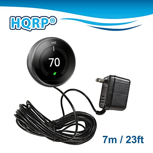 Hqrp 24V Ac Adapter Transformer Compatible With Ecobee Google Nest Honeywell Emerson Ecobee4 Smart Wifi Thermostat, Wyze Ring Blink Video Doorbell C-Wire, 25Ft Cable, Etl Listed #TOP2