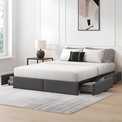 Image of Zinus Maya Platform Bed Frame, Four Underbed Storage Drawers, Queen