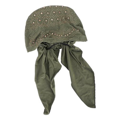 Rhinestone Turban Hats for Women Stretch Muslim Beanies Bandana Hijab Headwrap Cap Beanies Headwear Headscarf4
