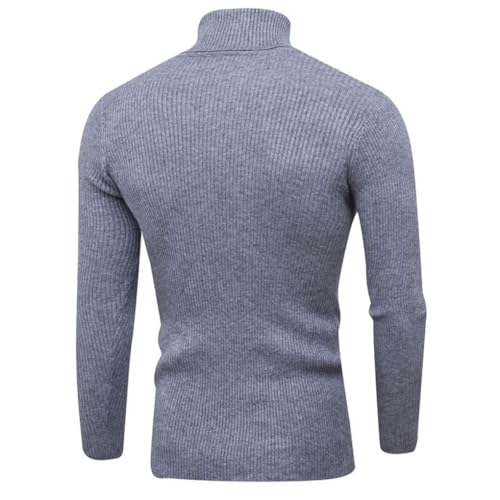 Men's Pullover Sweaters High Collar Long Sleeve Slim Fit Casual Solid Color Knit Pullovers2