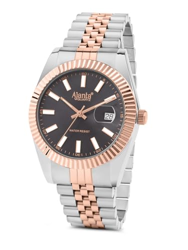 Image of Ajanta Quartz Monaco Men's Analog Watch|| Stainless Steel Bracelet Strap | Day & Date Display | Water Resistant | Fashion Wrist Watch for Men