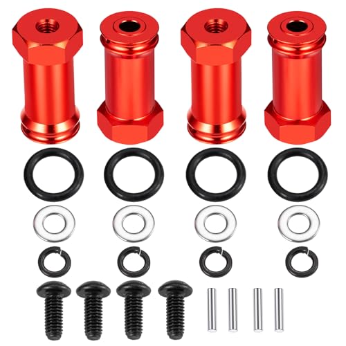 RCMAZO 4�Z�b�g �A���~�� 12mm �z�C�[���Z�p�n�u�A�_�v�^�[ 25mm�I�t�Z�b�g���� �Z�p�h���C�u�A�_�v�^�[�E�J�v���[�ϊ��p�[�c 1/10 RC�N���[���[ Axial SCX10 CC01 Jeep Wrangler D90 Wraith �Ή�