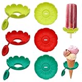 OMJMYY 6 Stück Tropffrei Eis am Stiel-Halter für Kinder & Erwachsene - Wiederverwendbare Silikon Eishalterung mit Auffangschale, BPA-Freier Eis Tropfschutz