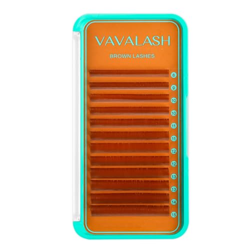 VAVALASH Colored Lash Extensions Light Brown Eyelash Extensions 0.03 0.05 0.07 Volume Lash Extension 8-15mm Mixed Lashes C D Curl Premium color Lashes Extension(Light Brown-0.05-D-8-15mm)