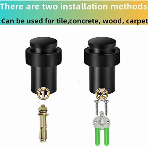12 Pieces Door Stops Floor Mounted Door Stopper Stainless Steel Cylindrical Floor Door Stop Modern Decorative Rubber Bumper Door Holder Wall Protector Doorstop For Bottom Or Top Of Door… #TOP3