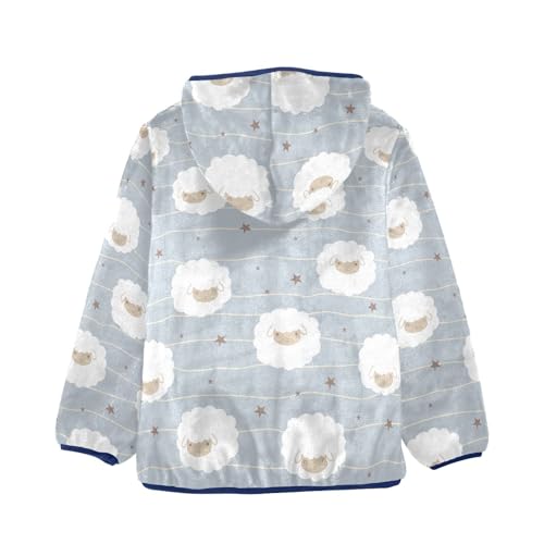 Cute Pet Lamb Girls Fleece Jacket Girls Fall Jacket Girls Zip Up Hoodie Girls Sherpa Jacket 2-10T2