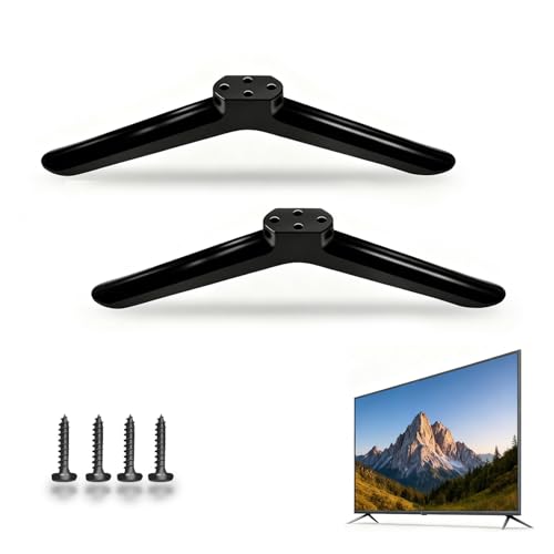 BIVYAX TV Standfuß Universal, 1 Set Tischhalterung für Fernseher bis 55 Zoll, fernseher standfuß Höhenoptimiert mit 8cm für Luftzirkulation, Passend für Samsung, LG, Sony uvm. in Schwarz