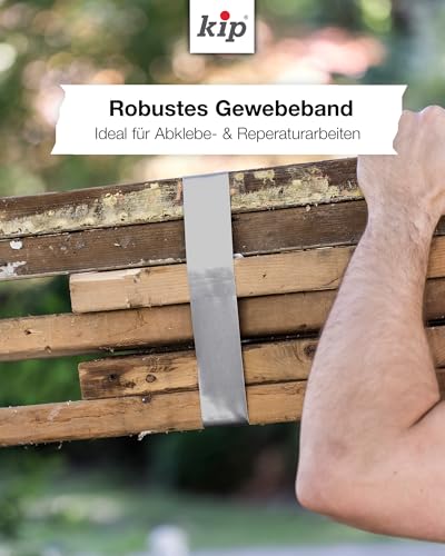 Kip Tape 224-47 Steinband – Wasserabweisendes Gewebeband aus PE für Putz und Stein – Panzertape für den Gebrauch drinnen und draußen – 48mm x 50m
