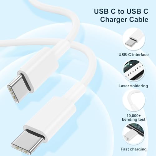 Image of 40W USB C iPhone 17 16 15 Fast Charger Block and 2x10ft Type C to C Cable Cord Long,Wall Charging Plug Adapter Cube Brick for Apple iPhone 17 Pro Max /17 Air /16 Pro Max /16 /15 Pro /15 Plus /iPadMini