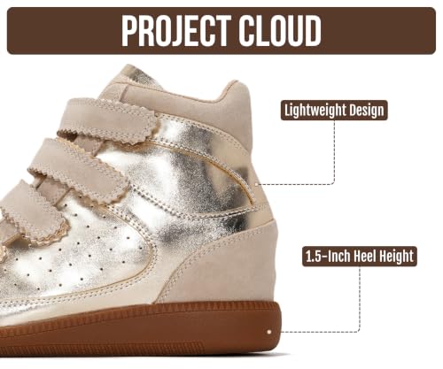 Image of Project Cloud Wedge Sneakers for Women - Memory Foam Insole Womens Sneakers - Lightweight & Hi Top Womens Shoes - Stylish Spring Shoes for Women 2026 (Marant)