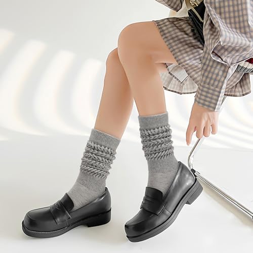 Image of Forwe 3 Pairs Slouch Socks for Women Size 9-11 Soft Extra Long Scrunch Knee High Boot Socks