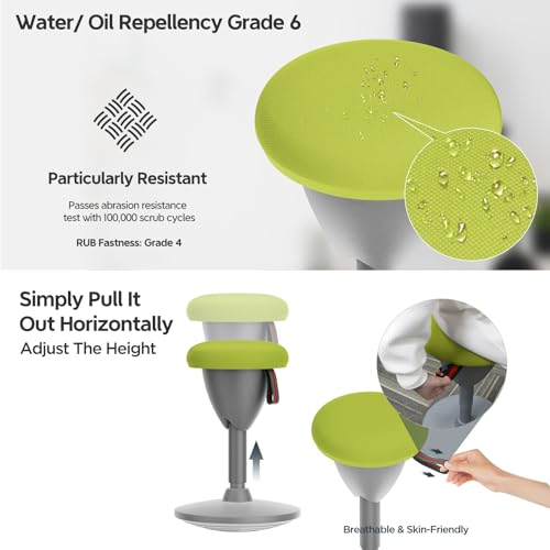 Image of Adjustable Standing Desk Chair, Ergonomic Wobble Stool Standing Desk Stool, Encourage Good Posture, Height Adjustable Stool 19-34 inch, Non-Slip Base, Active Chairs for Adults