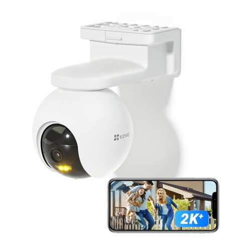 EZVIZ HB8 2K+ Caméra Surveillance WiFi Extérieure sans Fil, Batterie 10400mAh, Stockage Intégré 32GB eMMC, Suivi Intelligent, Détection Humaine, Vision Nocturne Couleur, Audio Bidirectionnel, Sirène