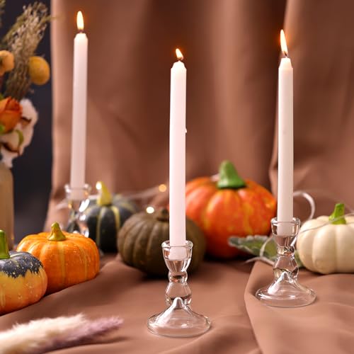 Lanttu 24 Pcs Candlestick Holders Bulk, Clear Taper Candle Holders, Glass Candle Holders Set For Valentine'S Day thumb #4