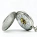 OIFMKC Pocket Watch Luxury Watch Men Automatic Mechanical Silver Pocket Watch Fashion Self Wind Women Men Fob Clock Shield Pendant
