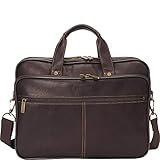 Heritage Travelware Colombian Leather Dual Compartment Top Zip 16' Laptop Portfolio, Brown