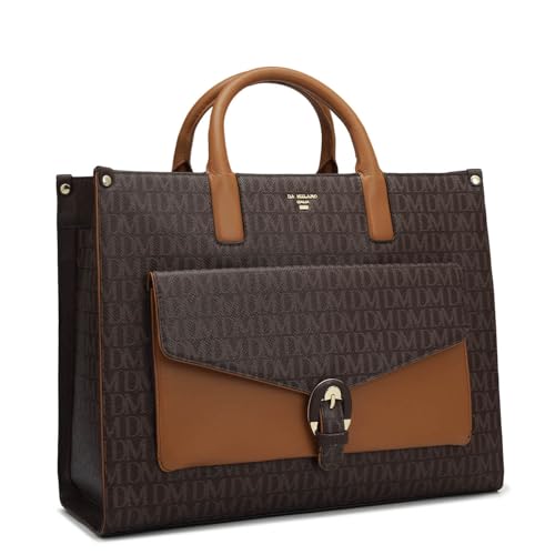 Image of Da Milano Leather Satchel Bag for Women - Brown