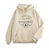 BeWithYou Funny Hoodies for Women I Haven't Been Everywhere But It's on My List Sweatshirts Camping Mountain Pullovers Tops(Apricot,M)