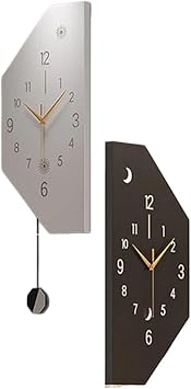 Modern Half Circle Wall Clock with Pendulum - Matte White & Gray Silent Decorative Clock for Living Room, Bedroom, Office Wall DecorStyle-v,18cm