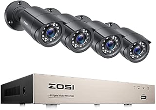 ZOSI 8CH CCTV Camera System with 4 x 1080P HD Outdoor Security Bullet Cameras NO Hard Drive 80ft Night Vision Motion Detection Remote Monitoring
