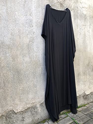 Venasha Vestido feminino caftan plus size casual gola V caftans longo macio praia maxi vestido para