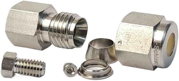 1/16 inch Tube Union Reducer 1/8 in 3/mm Fittings for Instrument Plumbing Stainless Steel Connector (0.0625in to 3mm)