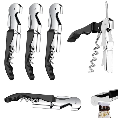5-Pack Waiter's Corkscrew Set - Stainless Steel Wine & Beer Opener with Ergonomic Handle for Sommeliers and Waiters