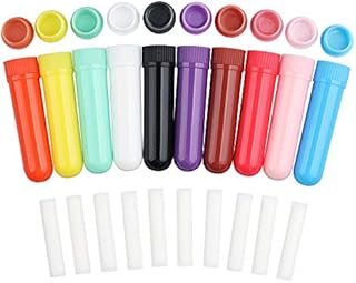 30PCS Essential Oil Inhaler Tubes with 30 Pieces Cotton Wicks Refillable Nasal Inhaler Stick Aromatherapy for Aromatic Therapy 10 Colors