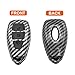 SK CUSTOM Key Fob Case Compatible with Ford C-MAX Escape Fiesta Focus RS Fusion 3 Button Keyless Entry Remote Carbon Fiber Pattern ABS Black Silicone Cover