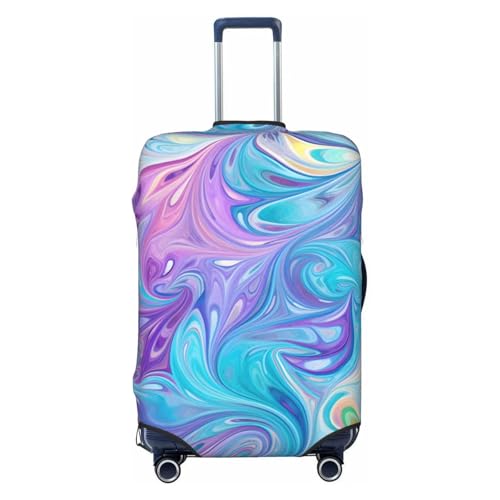 Neon Marble Luggage Cover Washable Elastic Suitcase Cover Anti-Scratch Travel Luggage Protector Covers for Kids Adult M fits 22-24 inch Suitcase
