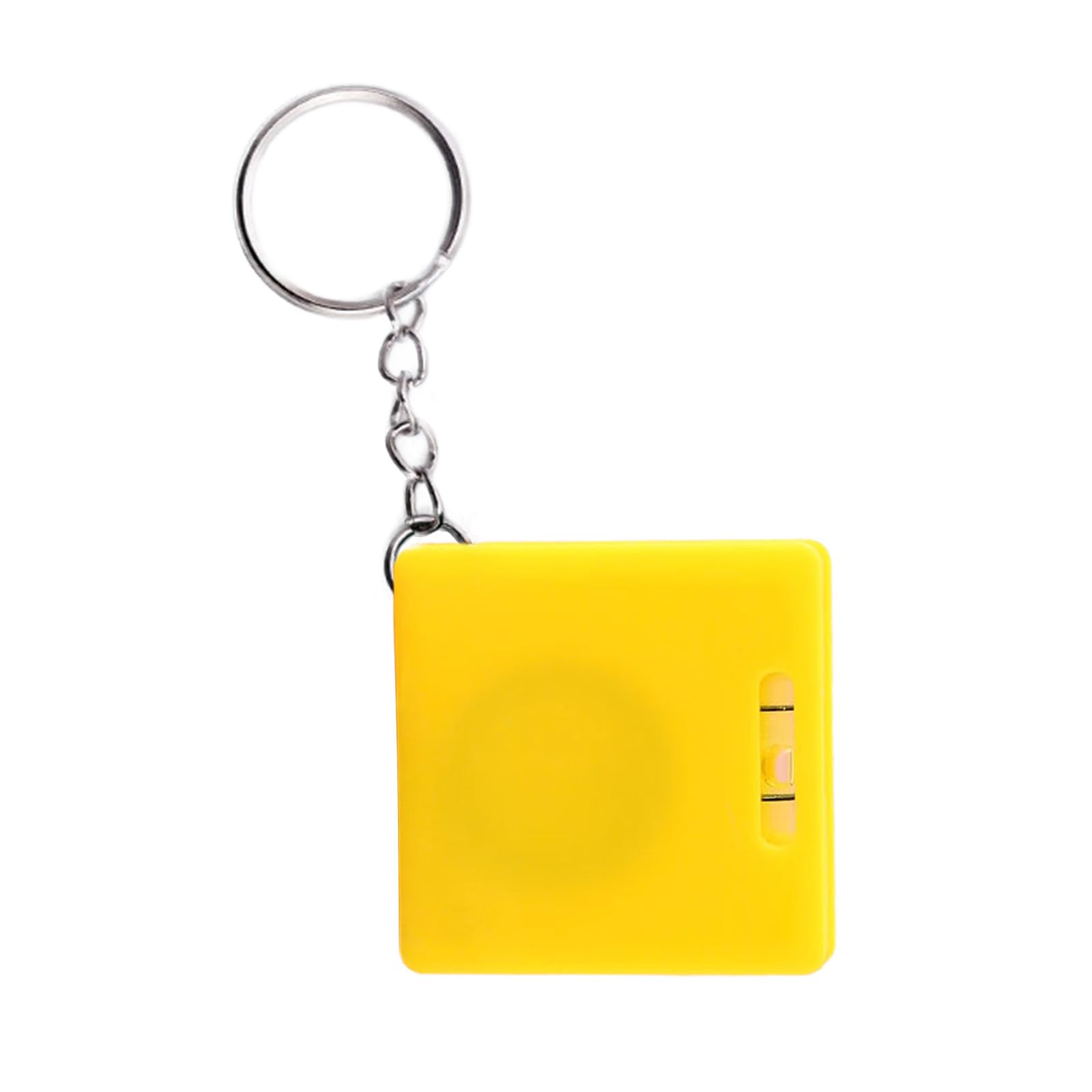 Jiingekk Yellow Easy To Carry Keychains Small Steel Tape Measure Integrated Bubble Levels 1M Measuring Length Auto Retract Function Double Scale Easy To Carry Tape