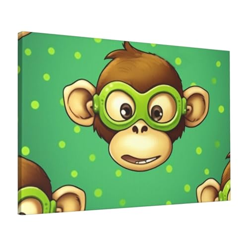 Impression sur toile HD singe vert affiche murale premium 40x61cm