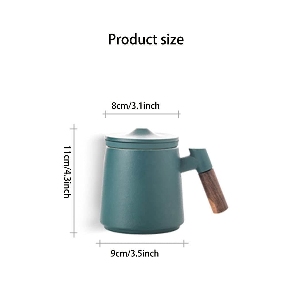 HSQMA Tasse De Thé en Céramique avec Infuseur Et Couvercle, Mignonne Tasse De Thé avec Filtre en Vrac, Chinois La Tasse De Thé en Porcelaine Fait À La Main for Le Bureau À Domicile (Color : Black)