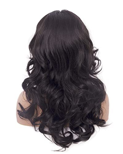 Rugelyss Vintage Wigs Natural Black Wig For Women Lady Layered Synthetic Full Wigs For 70S Cosplay Costume Disco Hair Wig thumb #7