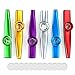6PCS Metal Kazoo Flutes Musical Instruments Toy for Kids Adults with 12Pieces Kazoo Diaphragms Companion with Ukulele Violin Guitar Piano