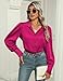 Zeagoo Pink Shirts for Women Long Sleeve Silk Button Down Blouse Business Work Tunic Tops