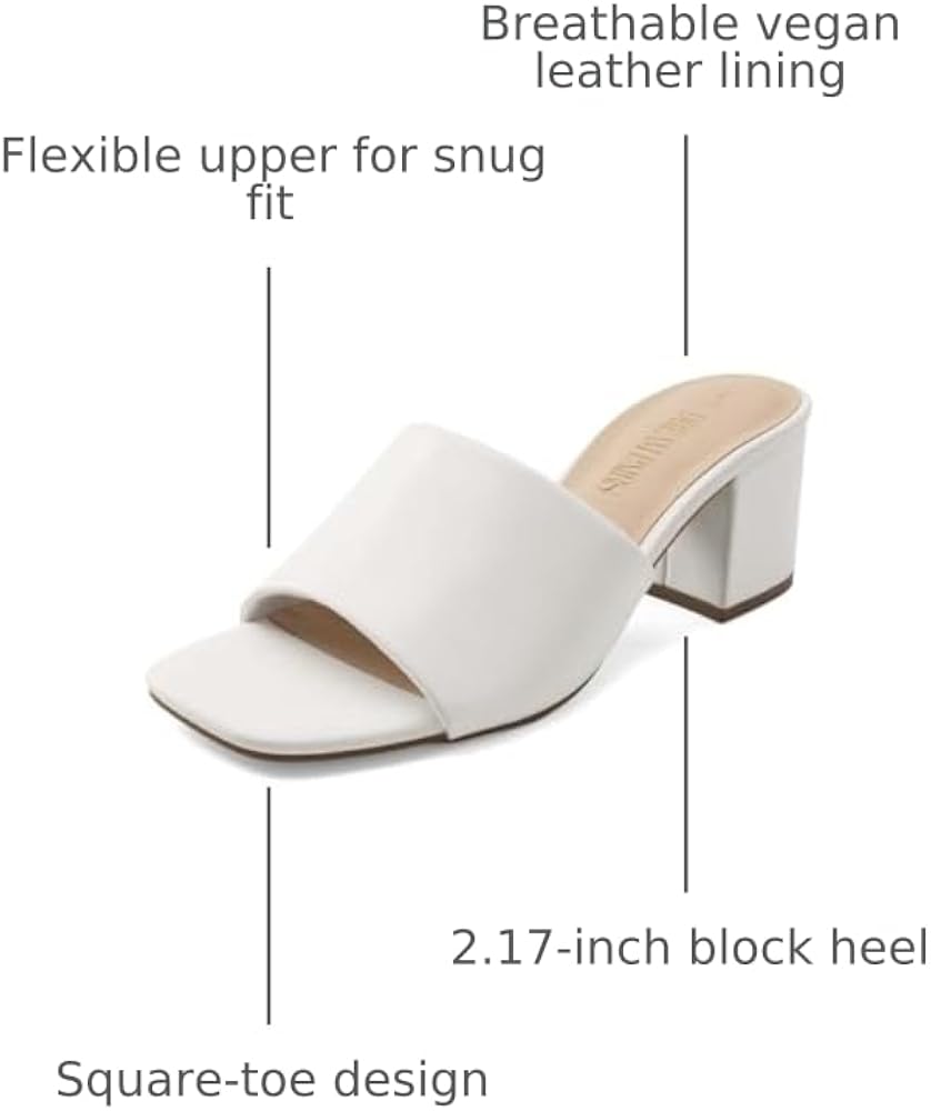 Amazon.com | DREAM PAIRS Women's Square Open Toe Heels Sandals Low