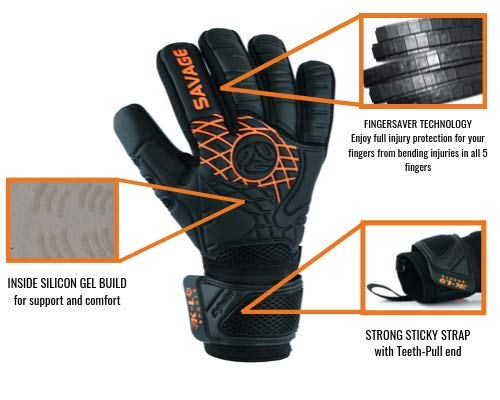 K-LO Sports Savage Blackout Goalie Glove (Black and Red, 10) - Thumbnail 5