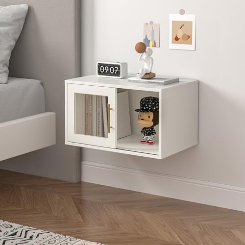 RoyalCraft Cube Storage Organizer with Acrylic Door, White Stackable Bookshelf, Modular Cubby Storage System, Cubby Organizer Wooden Display Shelf for Closet, Living Room, Bedroom, Apartment