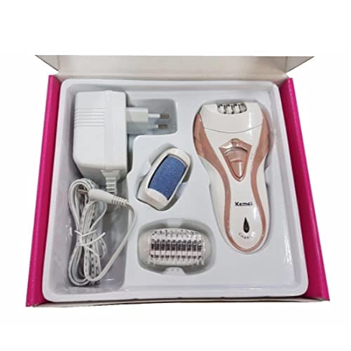 Depilador Elétrico Lixa Pé 3em1 Recarregável Kemei Bivolt