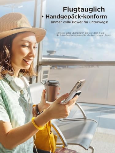Power Bank 10000mAh, Klein 22.5W mit integrierte Kabel (USB-C + Lightning) – Ansicht 6