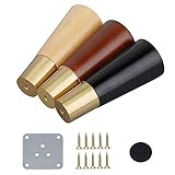 ? Perfekte M?belersatzbeine: 4er-Set, Farbe: Holz, Walnuss, Schwarz, H?he: 10 cm, 12 cm, 4 cm, 6 cm, 18 cm, mit 4 rutschfesten Fu?polstern, 4 Metallbefestigung Platte und genügend Schrauben