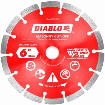 Miniatura 1 de Diablo by Freud DMADS0600 - Discos de corte segmentados con diamante de 6 pulgadas para mampostería