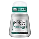 Narta – Desodorante de bola para hombre con piedra de alumbre – Eficiencia 48 h – 50 ml