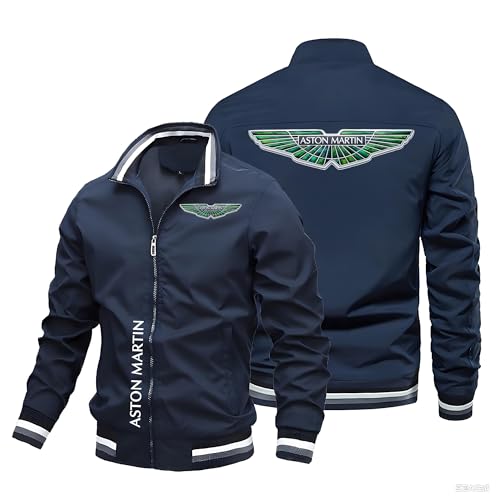 Nyrien Cazadora Hombre A.s.t.o.n M.a.r.ti.n, Chaqueta Aviador con Bolsillos con Cremallera, Ropa Cortaviento, hombre(NavyBlue,L)