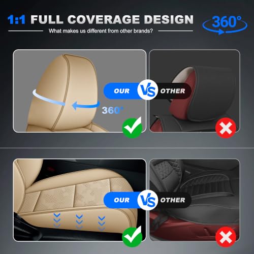Image of AOMSAZTO Custom Fit Camo Beige Seat Covers for Toyota Rav4(Gas)