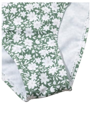 Image of WDIRARA Girl's Floral Print Bikini Set 3 Piece Swimsuits Bathing Suits with Cover Up Skirt Multicolor 12 Years