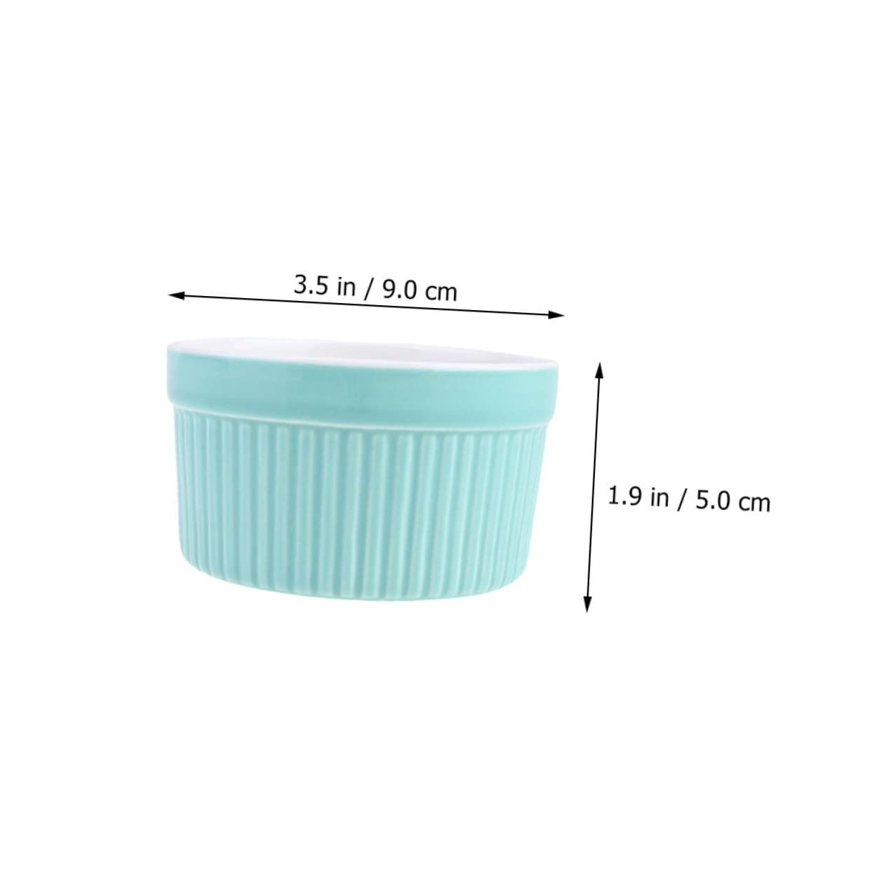 DECHOUS 5pcs Ceramic Ramekins Small Baking Cups for Pudding Souffle and Mousse Versatile Bakeware for Desserts Easy to Clean and Maintain Multi-color Assortment