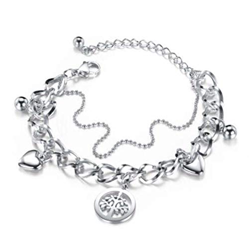 Keybella - Pulsera para mujer, diseño de árbol de la vida, color dorado y plateado Cover