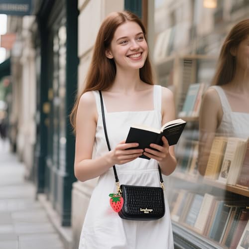 Strawberry Purse Charm Cute Mini Coin Purse Keychain,Mini Leather Cute Zipper Wallet Accessories for Coin Pouch Keychain Wallet Gifts for Girl3